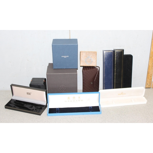 1104 - Qty of empty jewellery, pen and glasses cases to incl Mont Blanc