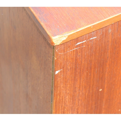 161 - Retro teak sideboard with slightly curved frontage, 2 cupboards and 3 central drawers, possibly Aust... 