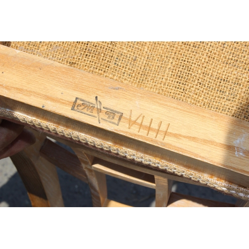 100 - David Moren Brown, local cabinet maker, an unusual high backed chair made from ash, retailed as a se... 