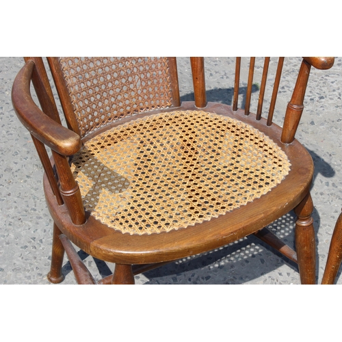 101 - A pair of early 20th century bergere seated armchairs