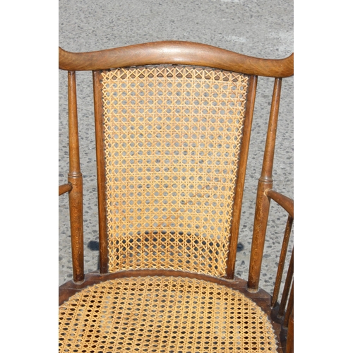 101 - A pair of early 20th century bergere seated armchairs