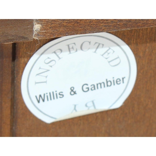 86 - A small antique style bedside cabinet by Willis & Gambier, approx 43cm wide x 68cm tall x 42cm deep