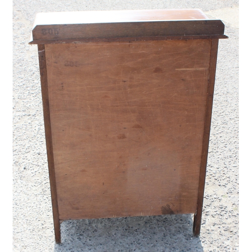 89 - Art Deco period oak 4 drawer chest of drawers with drop handles, approx 77cm wide x 100cm tall x 47c... 