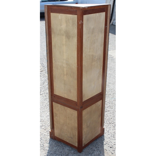 90 - A vintage mahogany floor standing cupboard with Sheraton style inlay comes with original invoice fro... 