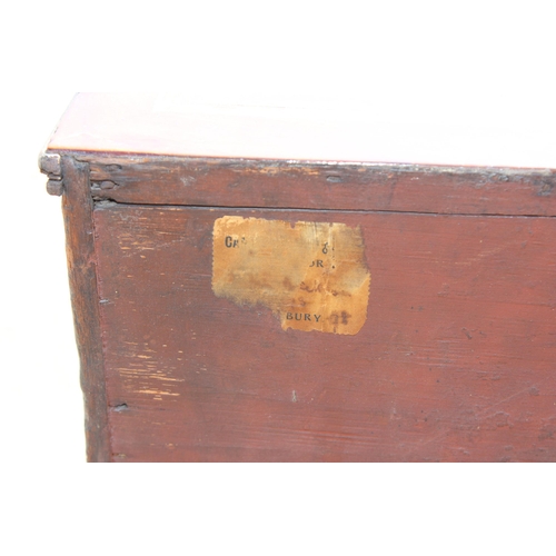 99 - A 19th century mahogany 3 drawer chest of drawers with brass handles and bracket feet, approx 103cm ... 