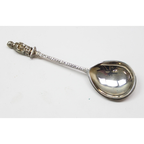 1051 - A heavy cast silver Apostle spoon with St Nicholas terminal, Sheffield 1973 by The Royal Irish Silve... 