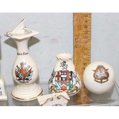 1784 - Qty of crested china to include a Goss WWI tank