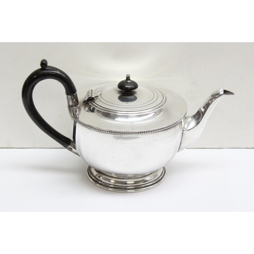 1055 - Silver plated 4 piece coffee and tea set comprising a coffee pot, sugar and cream by Viners of Sheff... 