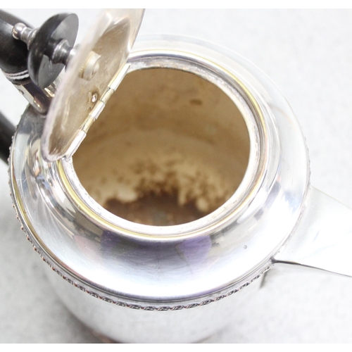 1055 - Silver plated 4 piece coffee and tea set comprising a coffee pot, sugar and cream by Viners of Sheff... 