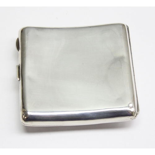 1056 - Silver cigarette case with dedication to Harry Wood from the Merrymakers Weedon, Birmingham 1927 by ... 