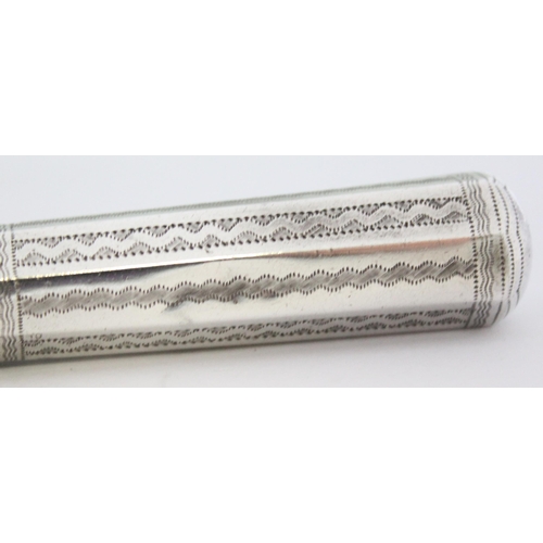 1057 - An extremely rare George III period silver apple corer with bright cut decoration, Birmingham 1809, ... 