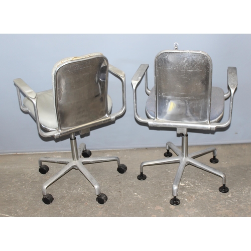 71 - 2 retro Hille Supporto metal desk chairs, designed by Fred Scott, bearing label for 1982