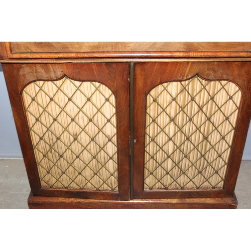 75 - A 19th century mahogany hall cupboard or small sideboard with brass gallery top over a concealed dra... 