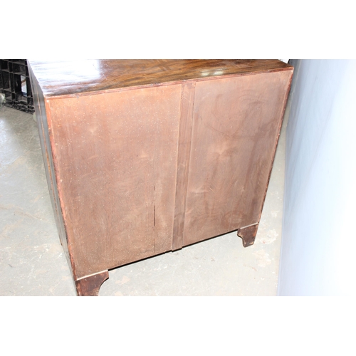 79 - A Georgian mahogany 2 over 3 chest of drawers with brass fittings, approx 90cm wide x 93cm tall x 42... 