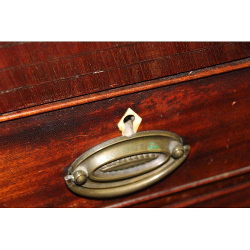 79 - A Georgian mahogany 2 over 3 chest of drawers with brass fittings, approx 90cm wide x 93cm tall x 42... 