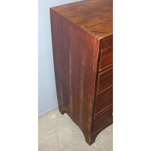 79 - A Georgian mahogany 2 over 3 chest of drawers with brass fittings, approx 90cm wide x 93cm tall x 42... 