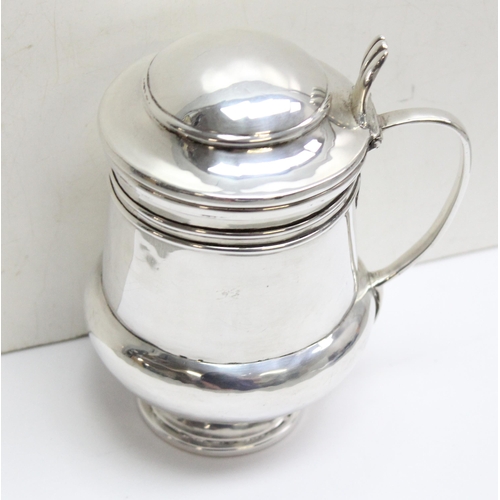 1053 - Dutchess of Sutherland Cripples Guild, and unusual small silver plated lidded tankard, approx 12cm t... 