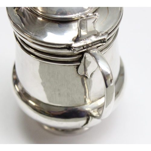 1053 - Dutchess of Sutherland Cripples Guild, and unusual small silver plated lidded tankard, approx 12cm t... 