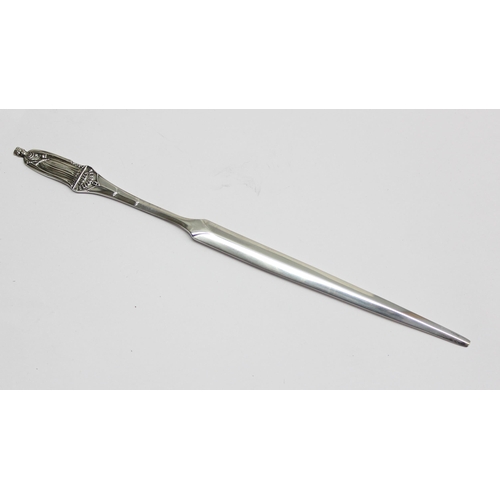 1058 - A solid silver Queen Elizabeth II silver letter opener, Sheffield 1977 by Cooper Brothers & Sons Ltd... 