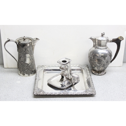 1059 - Qty of assorted antique and later silver plated items and other metalware, approx 3.25kg gross