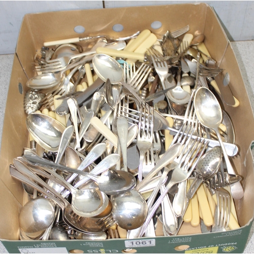 1061 - Approx 7kg of antique & later silver-plated cutlery