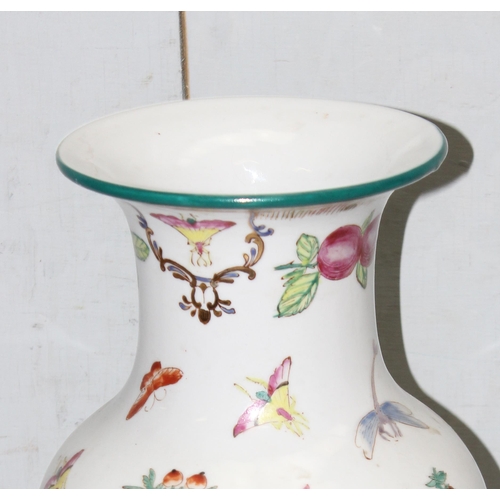 1792 - Large Chinese vase decorated with moths & fruit, stands approx 42cm high