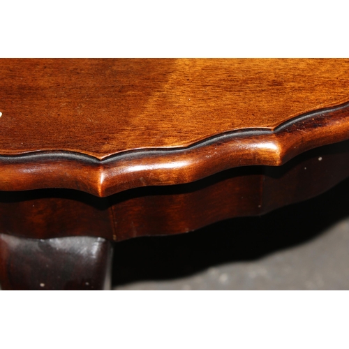 14 - A small vintage pine crust edged table with ball and claw feet, approx 60cm wide x 35cm tall