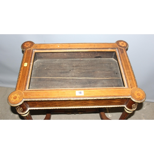3 - A 19th century French marquetry inlaid kingwood Jardiniere table with gilt metal gallery and mountin... 
