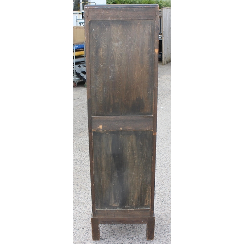43 - An early 20th century Chinese carved wooden 9 drawer chest of drawers, approx 41cm wide x 153cm tall