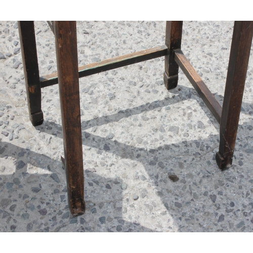 48 - 2 early 20th century Chinese carved wooden side tables, the largest approx 37cm wide