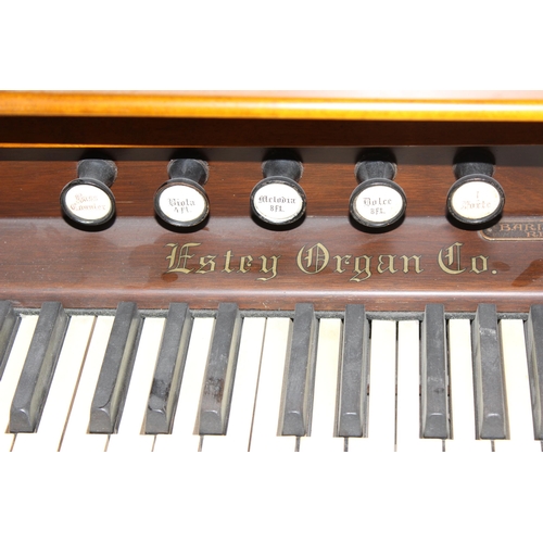 6 - An early 20th century mahogany cased American pedal organ, by The Estey Organ Company, Brattleboroug... 