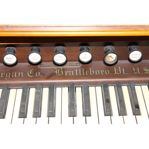 6 - An early 20th century mahogany cased American pedal organ, by The Estey Organ Company, Brattleboroug... 