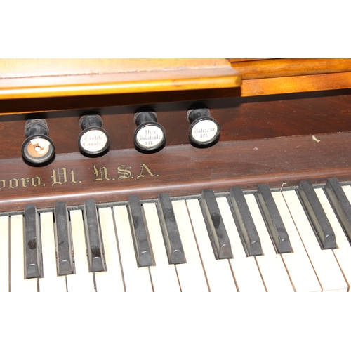 6 - An early 20th century mahogany cased American pedal organ, by The Estey Organ Company, Brattleboroug... 