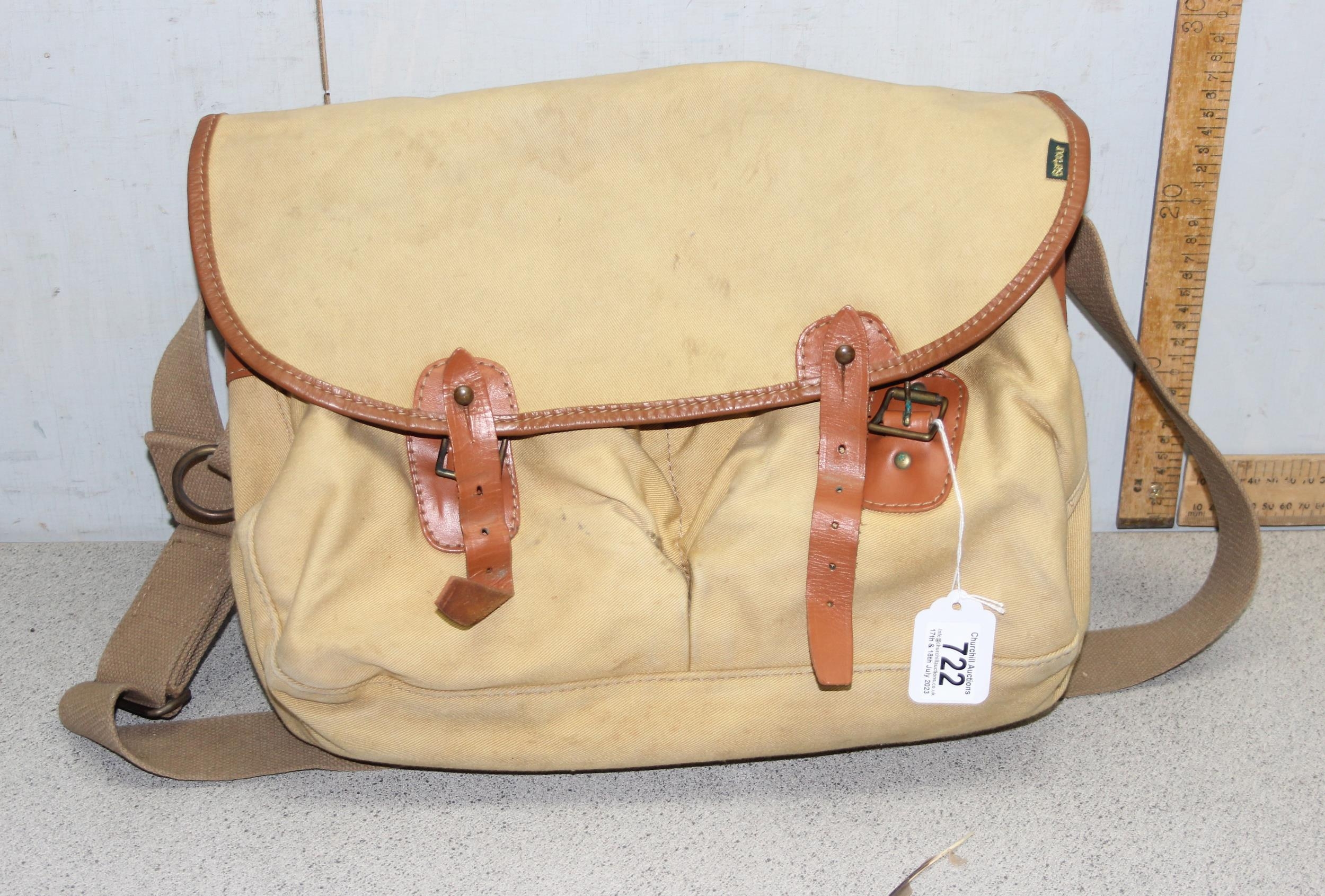 Barbour/canvas leather fishing bag - ショルダーバッグ