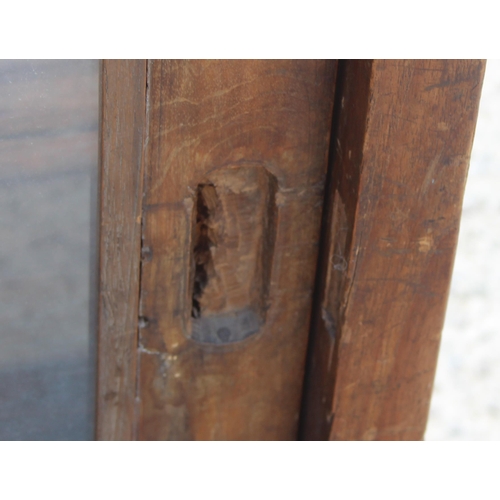 87 - A vintage shop display cabinet or counter of slanted form, approx 150cm wide x 110cm tall