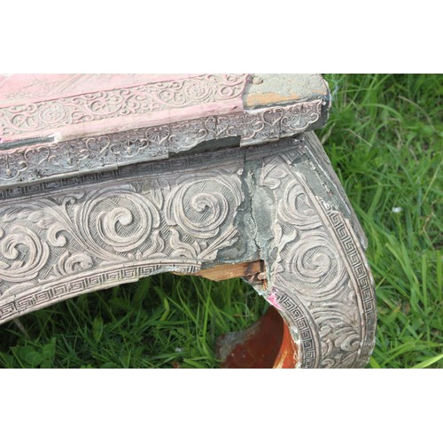 51 - Chinese lacquer low tea table or Kang table, likely early 20th century, approx 97cm wide x 35cm tall... 