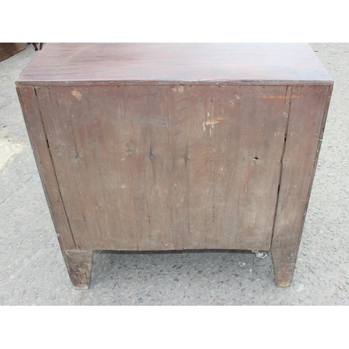 9 - A small antique mahogany 3 drawer chest of drawers, approx 79cm wide