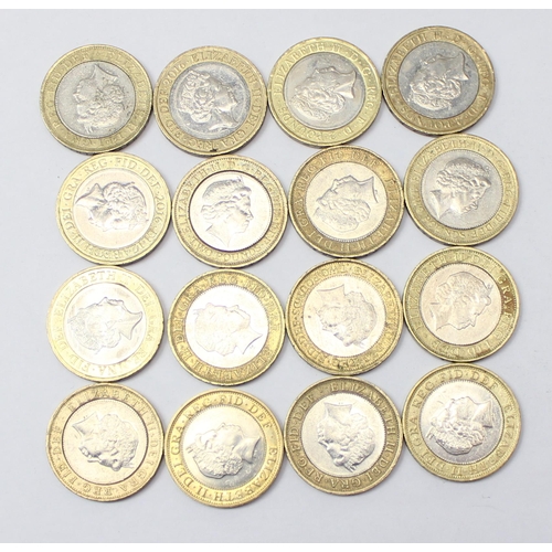 1209 - Qty of assorted collectable £2 coins, some rare designs, £32 face value