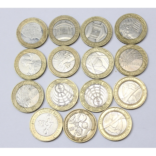 1210 - Qty of assorted collectable £2 coins, some rare designs, £30 face value