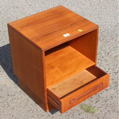 3 - A retro mid-century G-Plan bedside table with drawer, approx 46cm wide x 51cm tall