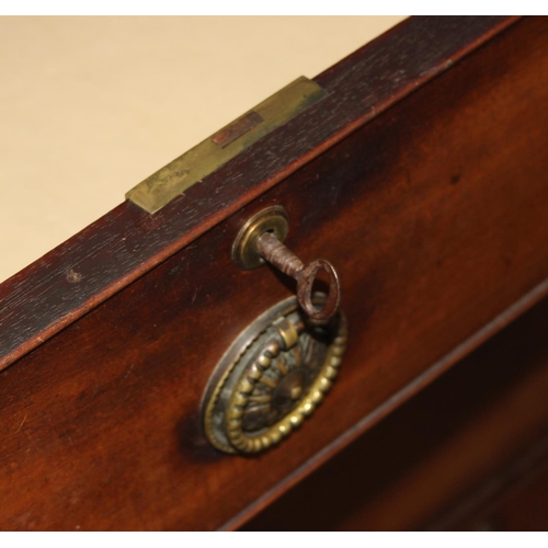 66 - A 19th century mahogany 2 over 3 chest of drawers with brass handles and bracket feet, approx 108cm ... 