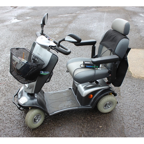 701 - Kymco Foru mobility scooter in silver, with keys, battery and charger