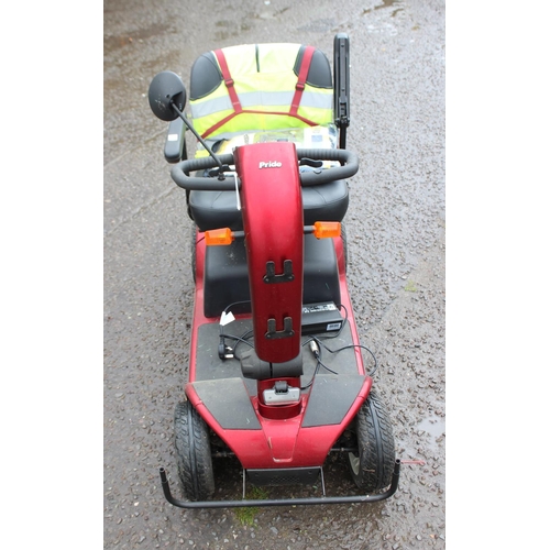 702 - Pride Colt Plus mobility scooter in red with cover, key and charger