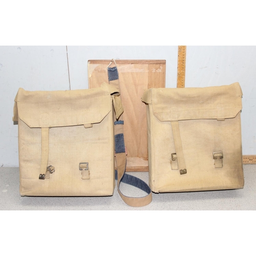 705 - Pair of canvas bicycle or motorcycle panniers