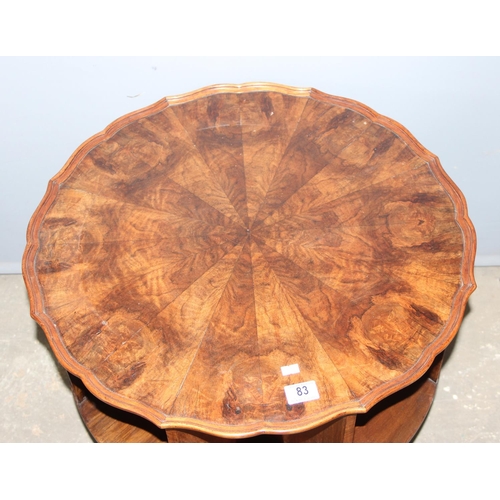 83 - An Art Deco period drum table or revolving bookcase table with pie crust top. approx 63cm in diamete... 