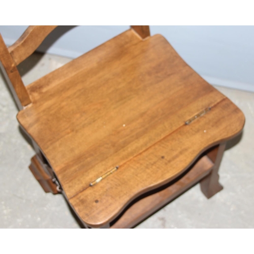 96 - A vintage wooden metamorphic scullery step chair