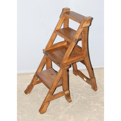 96 - A vintage wooden metamorphic scullery step chair