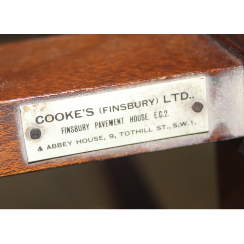 98 - An Art Deco period oak freestanding coat and umbrella stand by Cooke's of Finsbury, approx 174cm tal... 