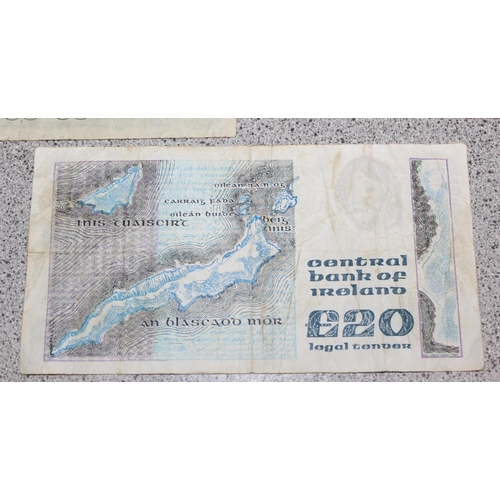 1214 - 5 vintage Irish banknotes to inc a rare 1935 Hibernian Bank Ploughman note