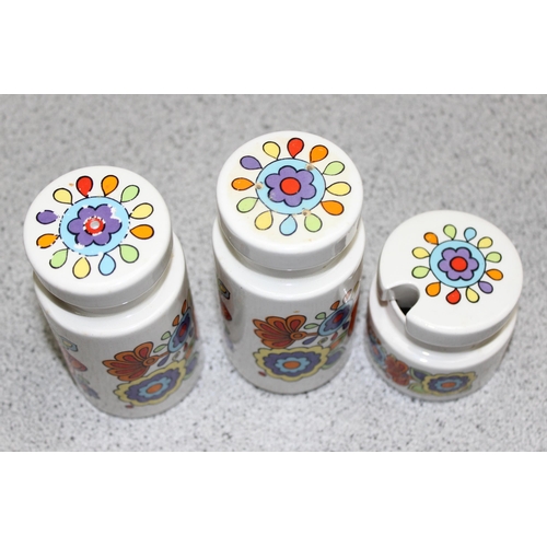 1651 - Colourful retro 1960's Lord Nelson Pottery tableware in the 'Gaytime' pattern, to incl cruet set and... 